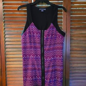 Forever 21 fully zip short purple patterned dress